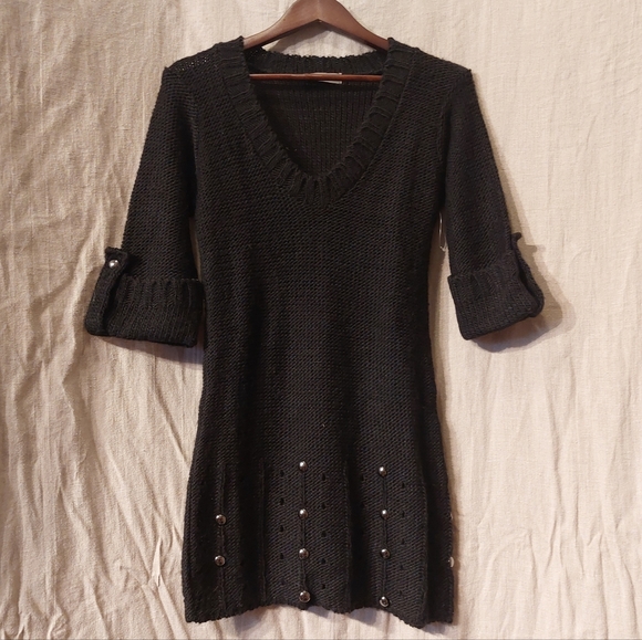 Dressing De Jola studded mini sweater dress, size L, NWOT - Picture 1 of 5